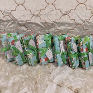 Lot Of 7 Bundles: 5 pc Christmas Fabric Fat Quarters 18"x21" Holiday Llama